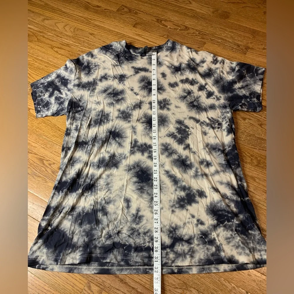 H&M Divided Oversized Tie Dye T-Shirt Black Grey XL - Picture 5 of 7